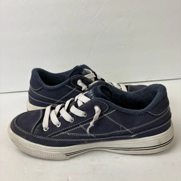 Skechers Arch Fit Arcade - Arcata Navy Blue Canvas Sneakers Shoes Women’s size 9 - Picture 4 of 9